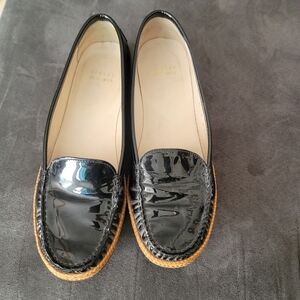 Stuart Weitzman Black Patent Leather Loafers Size 8 M